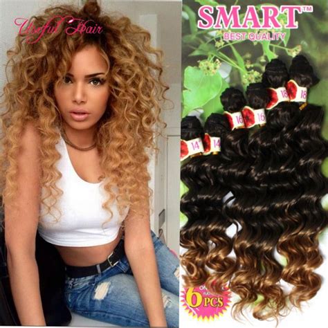 Freetress Hair Deep Wave Ripple Hair Braids Jerry Curly Deep Kinky Curly Ombre Color Pink Brown