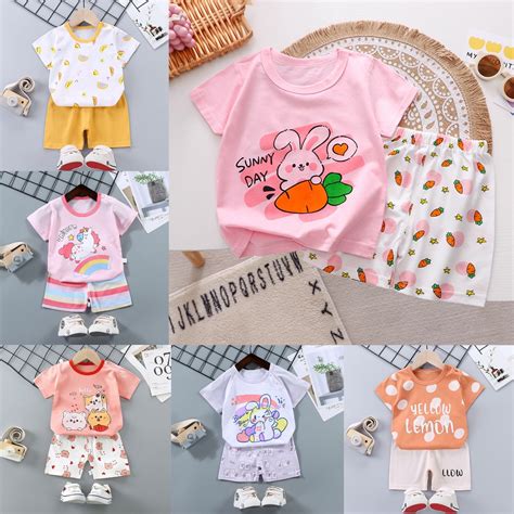 Local Post 🍒👧🏻0 4 Yrs 🌈baby Girl T Shirtshorts Outfit Kids 2 Pieces