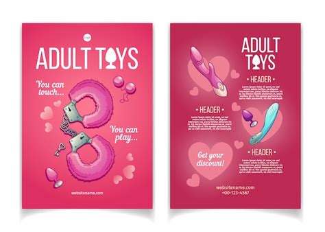 Adult Toys Cartoon Advertising Brochure Vector Free Download