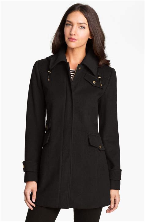 Ellen Tracy Wool Blend Coat With Detachable Hood Nordstrom