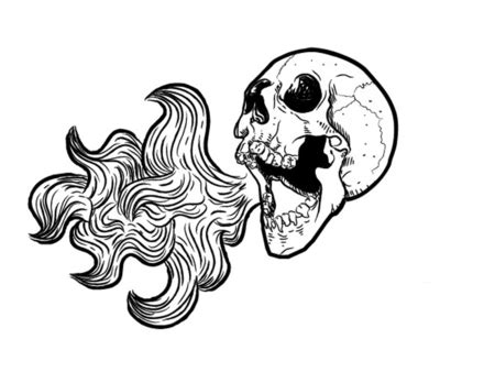 Drawings Of Skulls On Fire - Cliparts.co