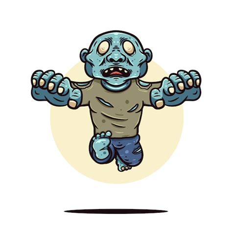 Ilustra O De Personagem De Vetor De Zumbi Dos Desenhos Animados