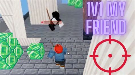 I 1v1 My Friend In Roblox Bedwars Youtube