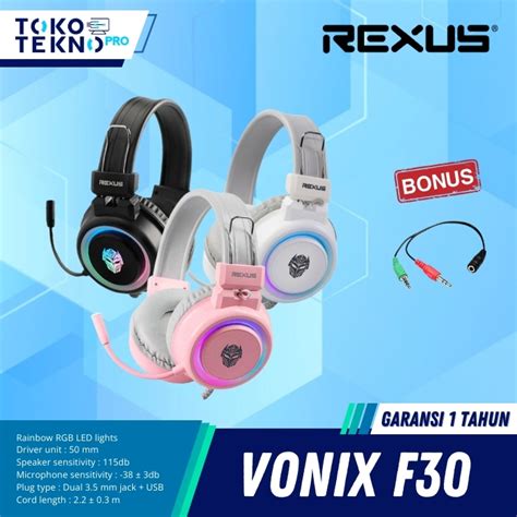 Jual Rexus F30 Vonix LED RGB Gaming Headset Garansi Resmi Shopee