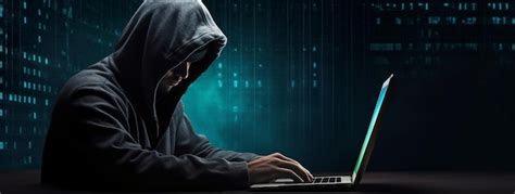 Hacker en su computadora portátil en un concepto de ciberdelito de