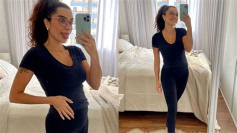 Cenapop Paula Amorim exibe barriga de gestante e comenta sobre chá