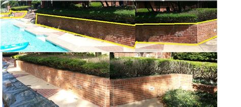 Pool wall tuckpointing Before and After | Atek Masonry