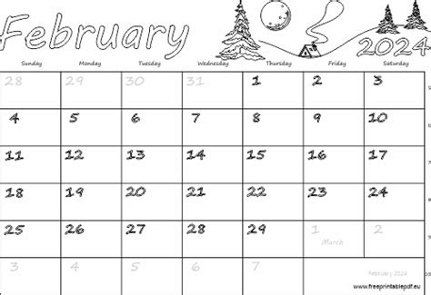 February Calendar Canada Free Fredra Scarlet