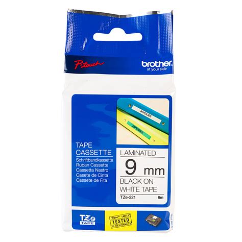 Brother TZe221 Black On White Label Tape 9mm Rapid Electronics