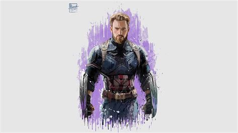 Captain America In Avengers Infinity War 2018 Artwork Captain America