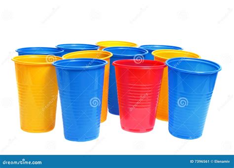 Colorful Plastic Cups Stock Image Image Of Close Kitchen 7396561