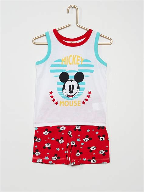 Pyjama court Mickey 2 pièces blanc rouge Kiabi 9 60