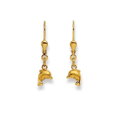 1169 02515 0001 Boucle D Oreilles Pendantes Or Jaune 750 18 Ct Dauphin