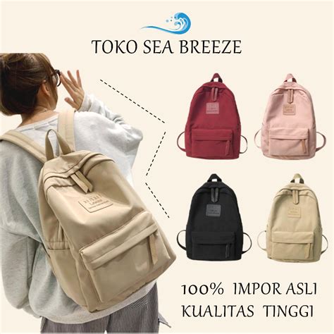 Jual Ready Cod Tas Ransel Wanita Korean Backpack Polos Baby Bag Baru