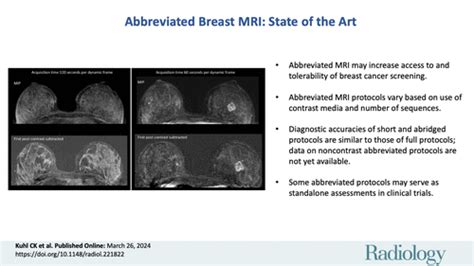 Abbreviated Breast Mri State Of The Art Radiology