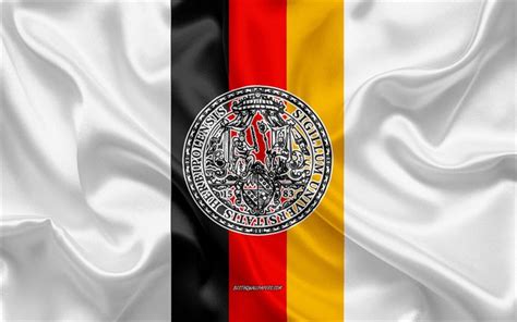 Download wallpapers University of Wurzburg Emblem, German Flag ...