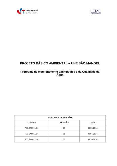 PDF PROJETO BÁSICO AMBIENTAL UHE SÃO MANOELlicenciamento ibama gov br