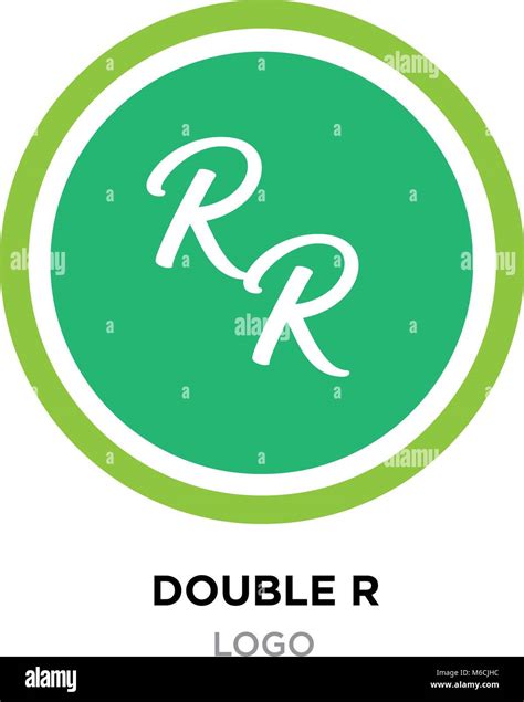 Double R Logo Simple Rr Concept On Modern Roundy Green Background