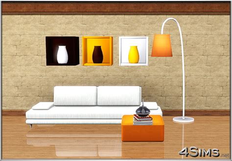 Wall led lights 2 styles: colored and recolorable - 4 Sims