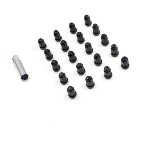 Mustang Black 6 Spline Lug Nut Kit 14mm X 15 Set Of 20 15 25