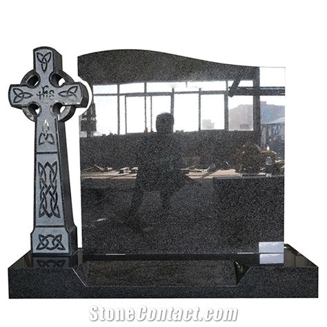 Black Granite Cross Headstone From China