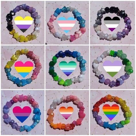 Lgbt Pride Kandi Bracelet Y2k Kandi Single Subtle Pride Flag Bracelet