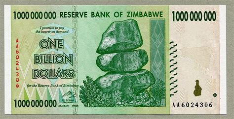 Zimbabwe 1 Billion Dollar 2008 Collectible Banknote TopToy