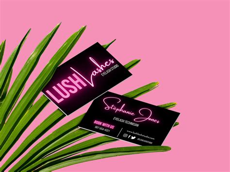 Neon Business Card Template Modern Beauty Business Card Etsy