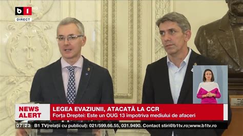 LEGEA EVAZIUNII ATACATĂ LA CCR Știri B1TV 21 dec 2023 YouTube