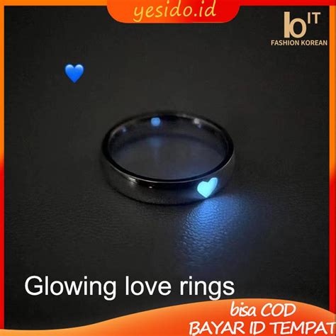 Jual COD Ready Stock Cincin Cinta Luminous Retro Vintage Korea Gaya