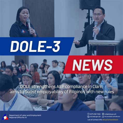 DOLE Central Luzon - PRESS RELEASE: 𝐃𝐎𝐋𝐄 𝐬𝐭𝐫𝐞𝐧𝐠𝐭𝐡𝐞𝐧𝐬 𝐀𝐄𝐏 𝐜𝐨𝐦𝐩𝐥𝐢𝐚𝐧𝐜𝐞 𝐢𝐧