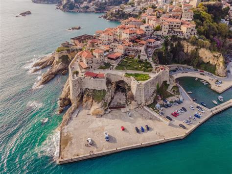 Amazing View On Ulcinj Town In Montenegro Clock Tower Of Ulcinj Sahat