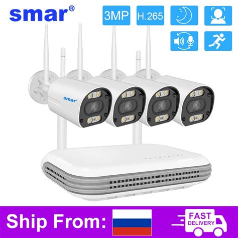 Smar 8ch nvr 3mp wi fi kit de câmera áudio em dois sentidos ai face