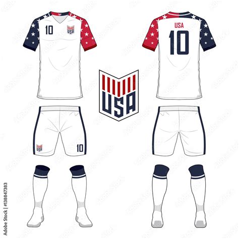 Set of soccer jersey or football kit template for United States of ...