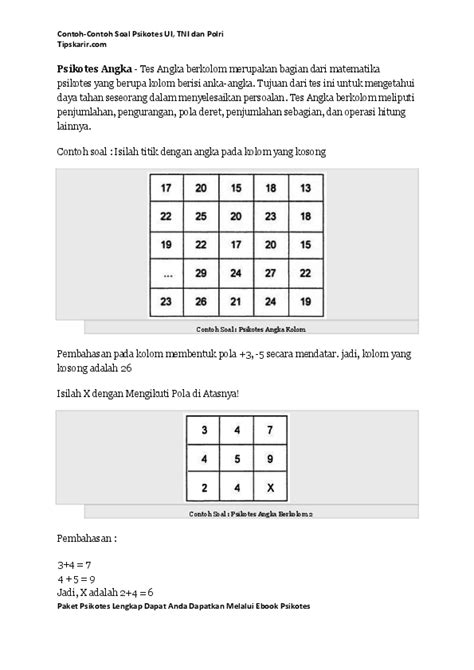 Psikotes Contoh Soal Assessment Promosi Jabatan Download Contoh Soal Nbkomputer