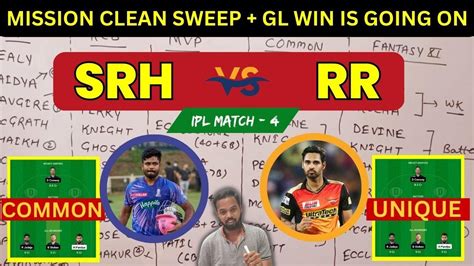 Srh Vs Rr Dream Team Prediction Raj Vs Hyd Fantasy Team Today Ipl