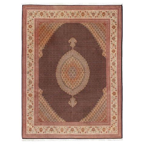 Fine Persian Tabriz Mahi Rug With Oval Medallion And Swirling Floral