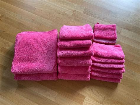 Handtuch Und Badetuch Set Teilig Mikrofaser Pink Kaufen Auf Ricardo