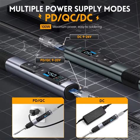 Fnirsi Hs Smart Soldering Iron W Kit Test Clips Uk