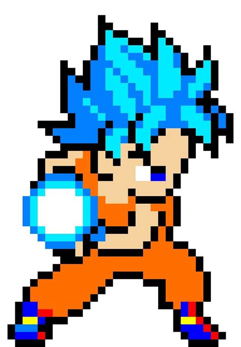 Pixel Art Gohan Super Saiyan Blue Dibujos En Cuadricula Patrón De Píxeles Pixel Art