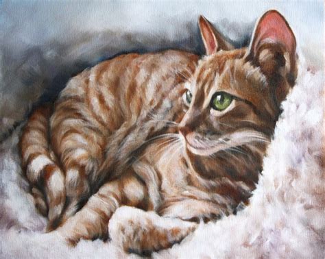 Cat Oil Painting Custom Pet Portrait Cat Portrait Animal | Etsy