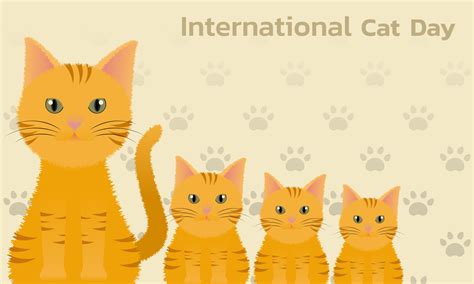 Concepto Del Día Mundial Del Gato Día Internacional Del Gato Concepto De Vacaciones Plantilla