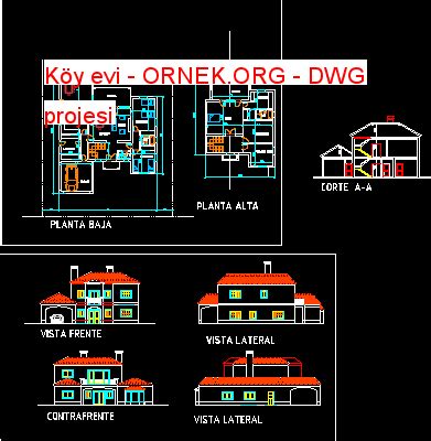 K Y Evi Dwg Projesi Autocad Projeler