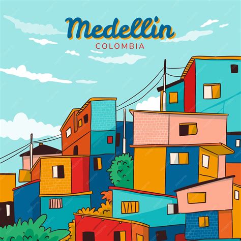 Premium Vector | Hand drawn medellin illustration