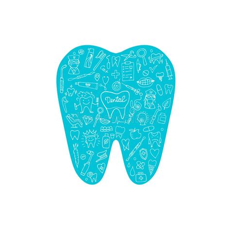 Concepto Dental De La Clínica Bosquejo Para Su Diseño Ilustración del