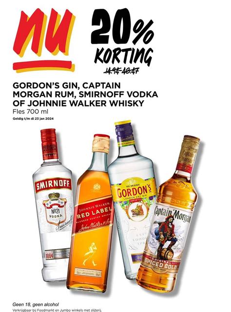 Gordon S Gin Captain Morgan Rum Smirnoff Vodka Of Johnnie Walker