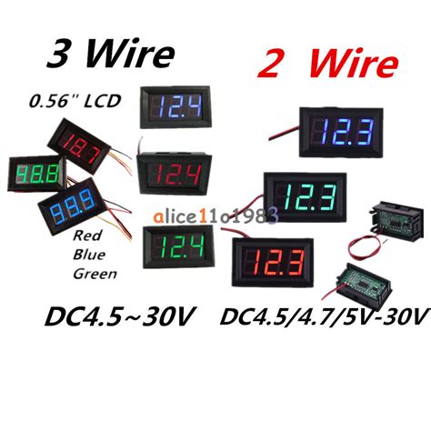 0 56 2 3 Wire DC4 5 4 7 5V 30V Voltmeter LED Display Volt Voltage