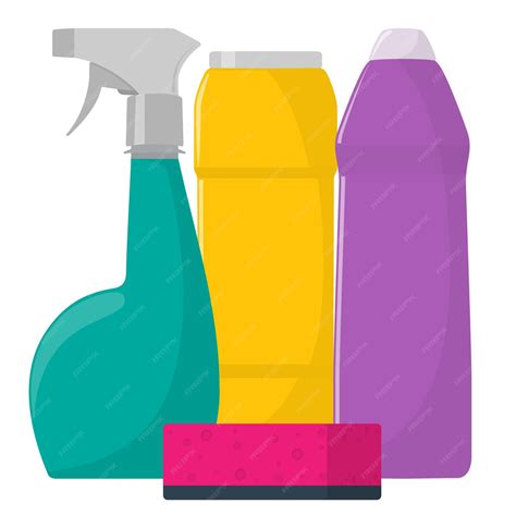 Premium Vector | The bottles of detergent washing powder detergent