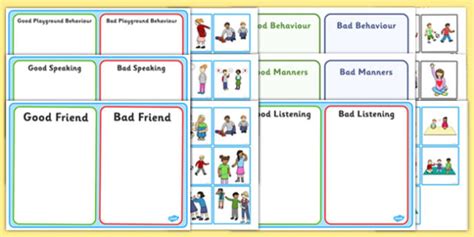 Pshe Behaviour Sorting Activities Resource Pack