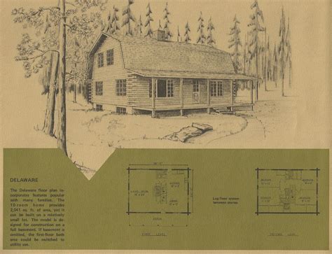 Vintage 1960s Log Cabin Plans Log Cabin Plans, Log Home Plans, Log ...